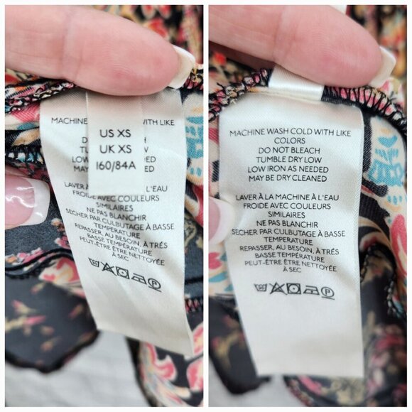 Free People Black Multi Boho Bell Sleeve Stevie Tunic Mini Dress Extra Small - Picture 16 of 16